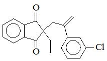 2-[2-(3-氯苯基)丙-2-烯-1-基]-2-乙基茚滿-1,3-二酮；
2-[2-(3-Chlorophenyl)-2-propen-1-yl]-2-ethyl-1H-indene-1,3(2H)-dione；
CPED